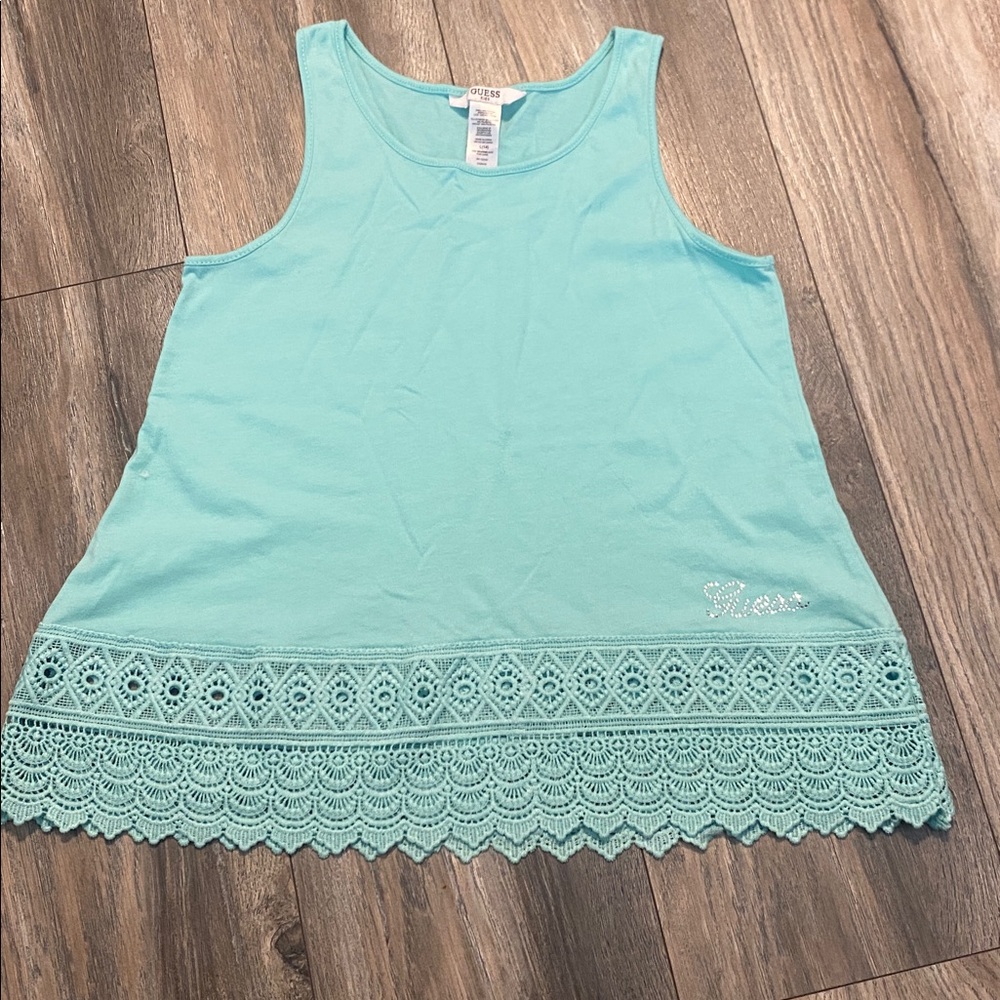 Guess Aqua Sleeveless Top good for womens size Small